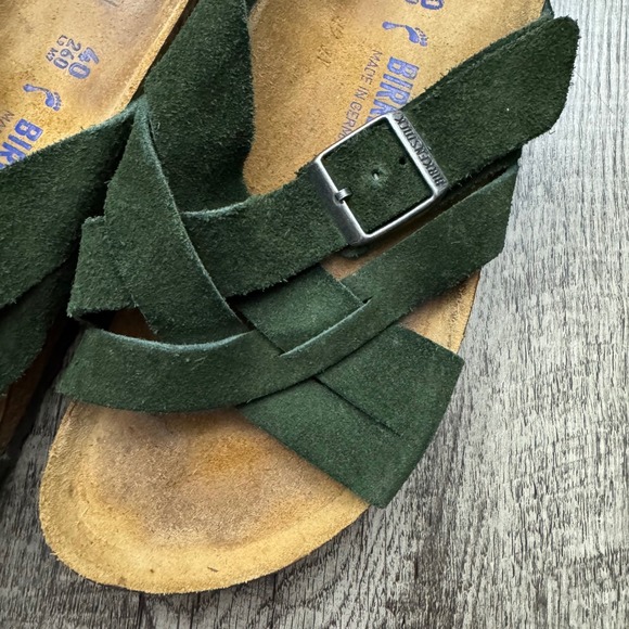 Birkenstock Lugano Green Suede Sandals Sz 40 - Picture 6 of 8